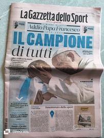 GAZZETTA 22 APRILE 2025 MORTE PAPA FRANCESCO