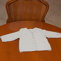 Cardigan in maglia effetto uncinetto bianco con lu