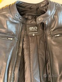 Giacca moto in pelle uomo Stud