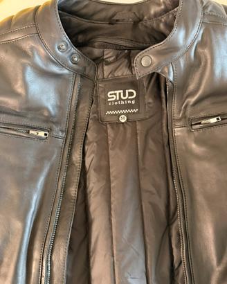 Giacca moto in pelle uomo Stud