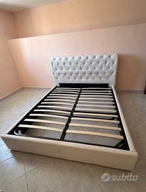 LETTO MATRIMONIALE CONTENITORE IN ECOPELLE