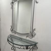 Specchio e Consolle da Ingresso in Ferro