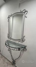 Specchio e Consolle da Ingresso in Ferro