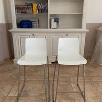 Coppia Sgabelli Bianco Seduta 64cm altezza 90cm