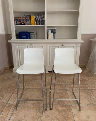 Coppia Sgabelli Bianco Seduta 64cm altezza 90cm