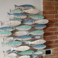 decorazione murale in legno dipinta a mano 