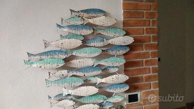 decorazione murale in legno dipinta a mano 