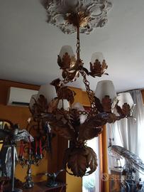 lampadario in ferro battuto 