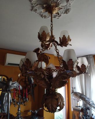lampadario in ferro battuto 