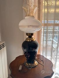 Lampada da tavolo vintage in ceramica e ottone.