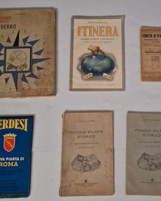 Lotto 6 Atlanti Storici e Mappe Vintage