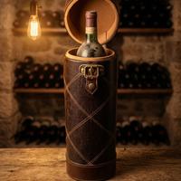 Portabottiglia vintage in pelle