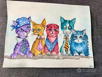 Acquerello gatti