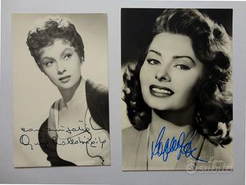 Gina Lollobrigida - Sophia Loren Autografi - LOA