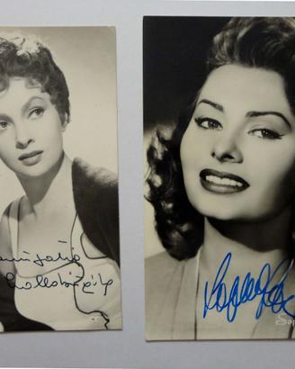 Gina Lollobrigida - Sophia Loren Autografi - LOA