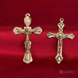 Coppia Crocifissi Vintage Anni '30/ '50 primi '900