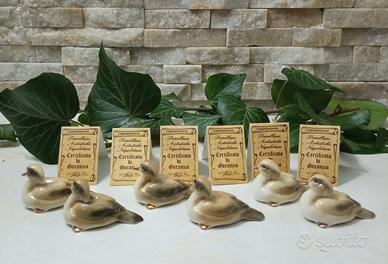 sei papere in porcellana Capodimonte