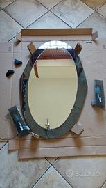Specchio ovale + 2 lampade da parete