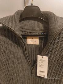 Maglione Collo Alto Jack & Jones Taglia L Grigio