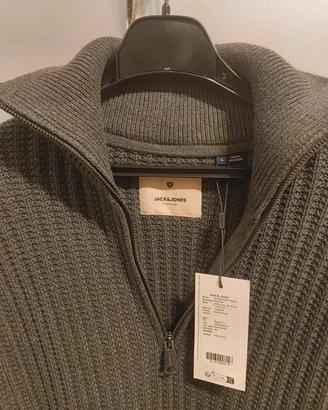 Maglione Collo Alto Jack & Jones Taglia L Grigio