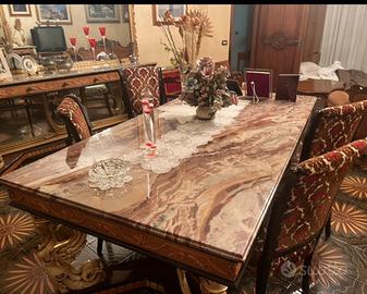 Tavolo imperiale in marmo stile Luigi XVI