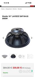 Woofer 18” 2000w lavoce SAF 184.05  come nuovo!!!