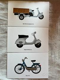 Cartoline piaggio vespa ape ciao