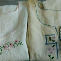 Abiti vestiti antichi donna lino canapa ricamo
