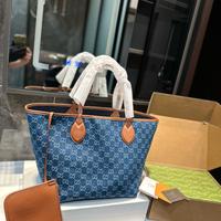 Borsa a mano in denim da donna Gucci