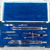 Compasso set completo vintage scatola turchese