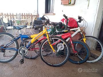 TRE BICICLETTE VARI TIPI MTB e BMX