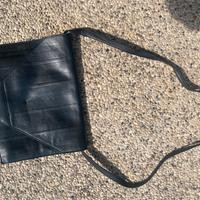 Borsa pelle a righe Borsetta spalla Gianni Versace