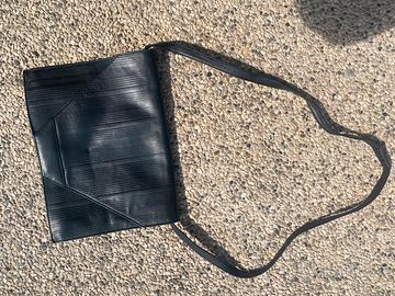 Borsa pelle a righe Borsetta spalla Gianni Versace