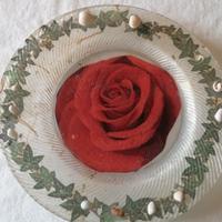 Splendodo piatto Decorativo in Vetro con Rosa 