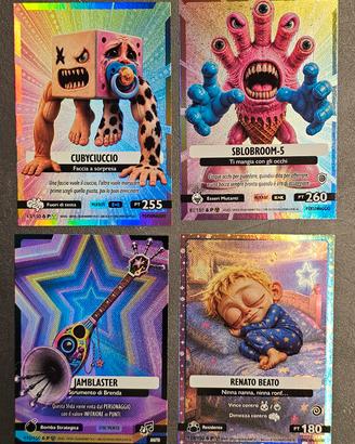 Set 4 carte nucleari brainrot buio luce P (Promo)