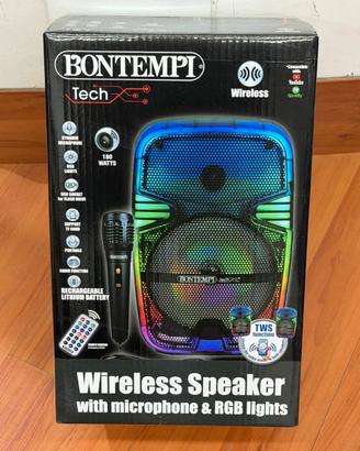 Cassa Bluetooth Wireless Telecomando Microfono Mp3