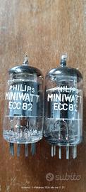 2 Valvole ECC82 - PHILIPS MINIWATT - testata