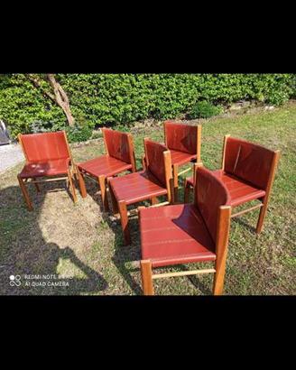 Sedie in cuoio Gianfranco Frattini X bernini