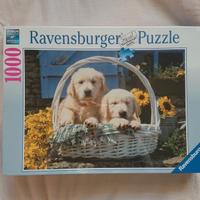 Puzzle Ravensburger 1000 "Cuccioli nella cesta"