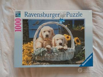 Puzzle Ravensburger 1000 "Cuccioli nella cesta"