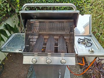 Barbecue  acciao inox a gas 3 fuochi + fornello