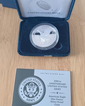 250th Anniversario esercito US Moneta D'argento 