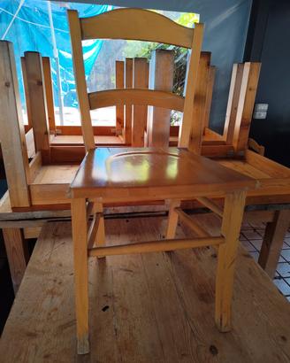 Lotto 80 Sedie Paesana Vintage in Legno Massiccio 