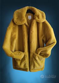 Giacca Teddy, H&M,oversize in ecopelliccia senape,