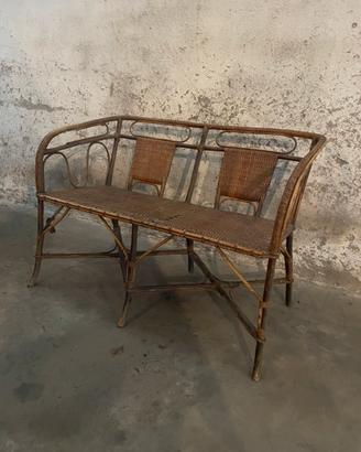 Divanetto "Love Seat" in Midollino anni 20
