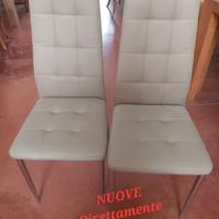 2 sedie in ecopelle e gamba cromata