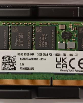 RAM Kingston DDR5 ECC SO-DIMM 32gb 5600 MT/s (PC5