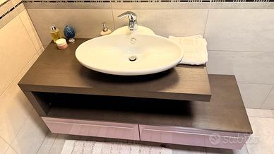 Mobile bagno moderno wenge e lilla 140cm