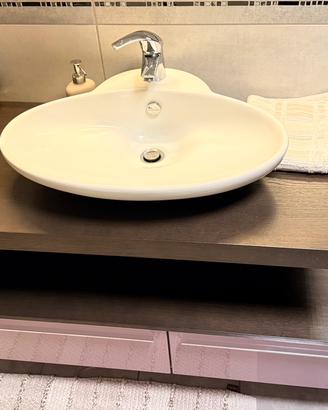 Mobile bagno moderno wenge e lilla 140cm