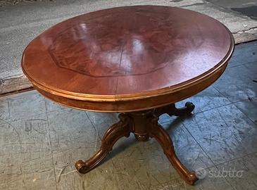 Tavolo tondo allungabile in noce